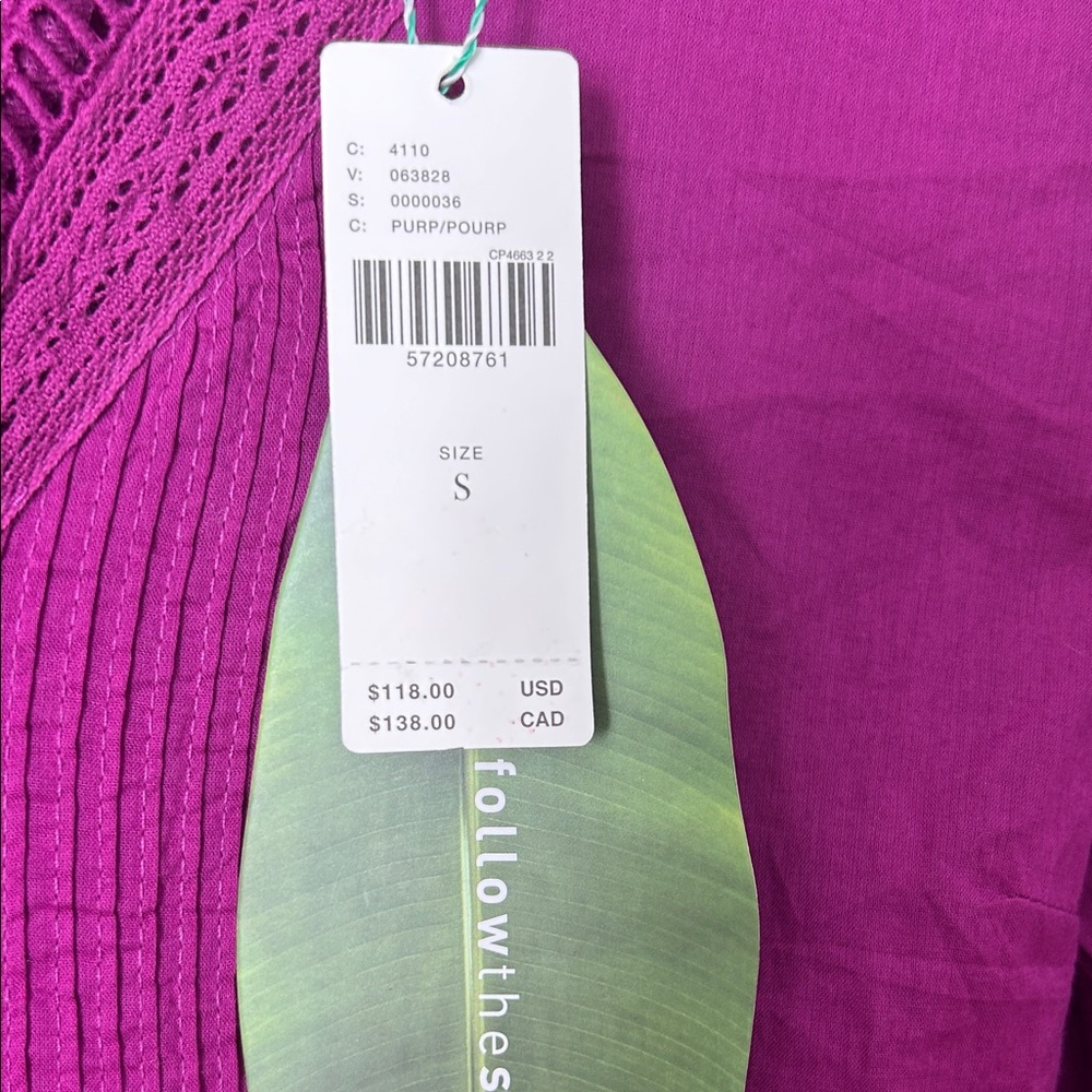 FARM rio for Anthropology Cotton Magenta Top Size Small - Picture 11 of 13